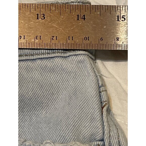 Vervet junior’s Light Wash Distressed Denim Shorts With Frayed Hem - Picture 14 of 15